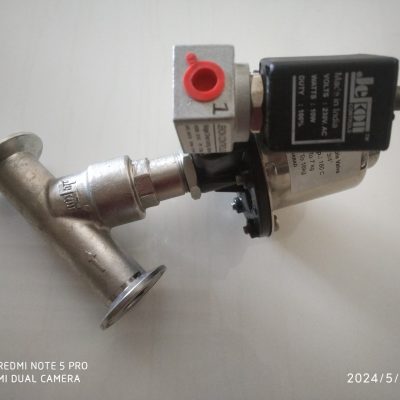 Tc End Pneumatic Y Type-Angle Seat Valve With Solenoid Coil 3/2-230V Coil- Tc 50mm- 3/4 Inch