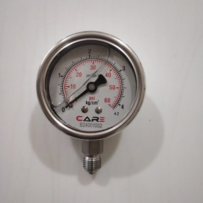 SS Pressure Gauge (2.5 inch Dial- 4bar) ( 1/4 inch Thread Connection)